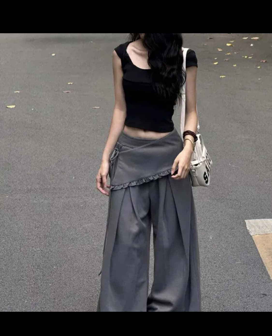 Skirt belt pants  스커트 벨트 와이드 팬츠 상품이미지1
