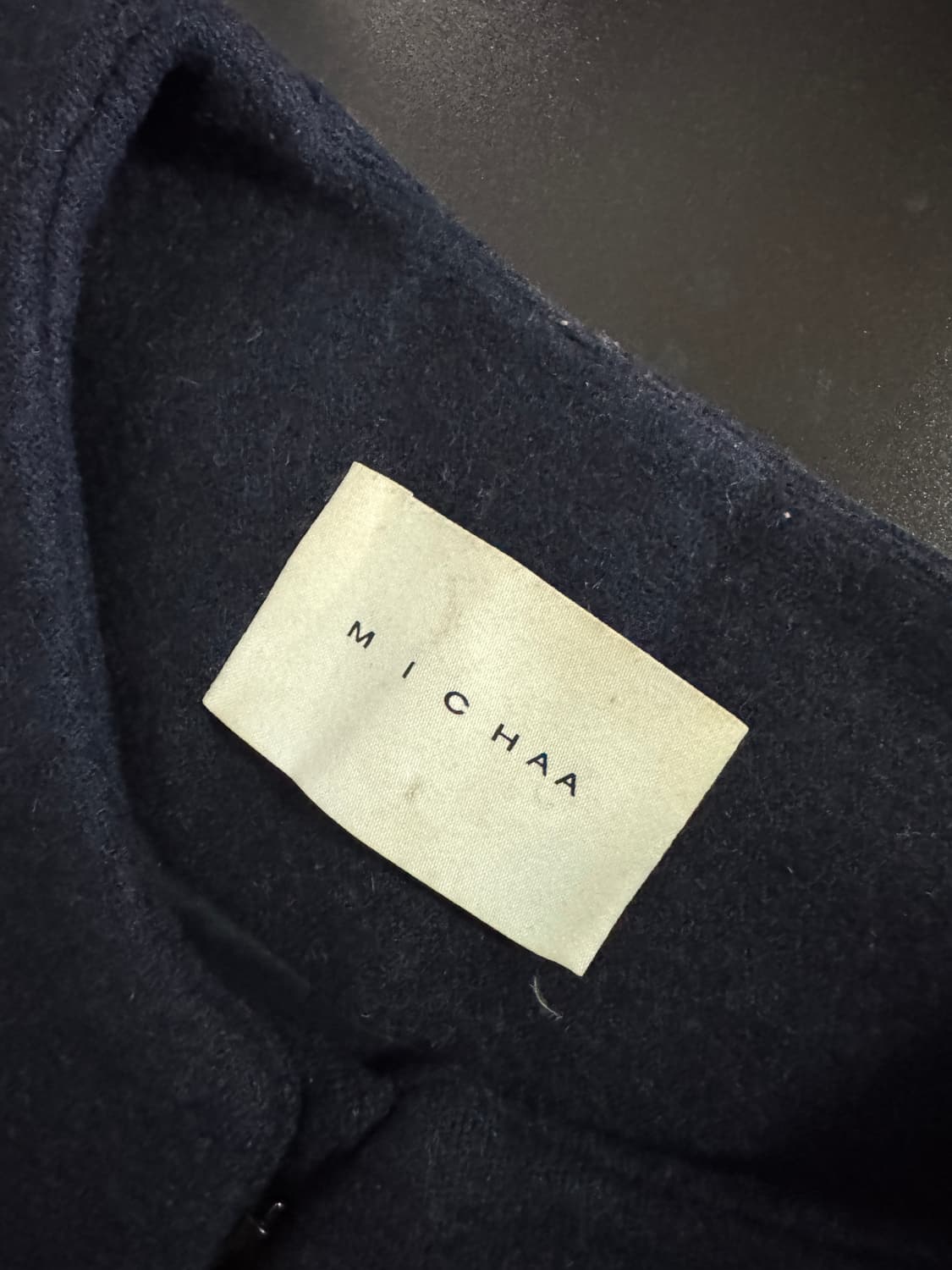 여성 미샤 Michaa 블라우스 형 코트 네이비 상품이미지3