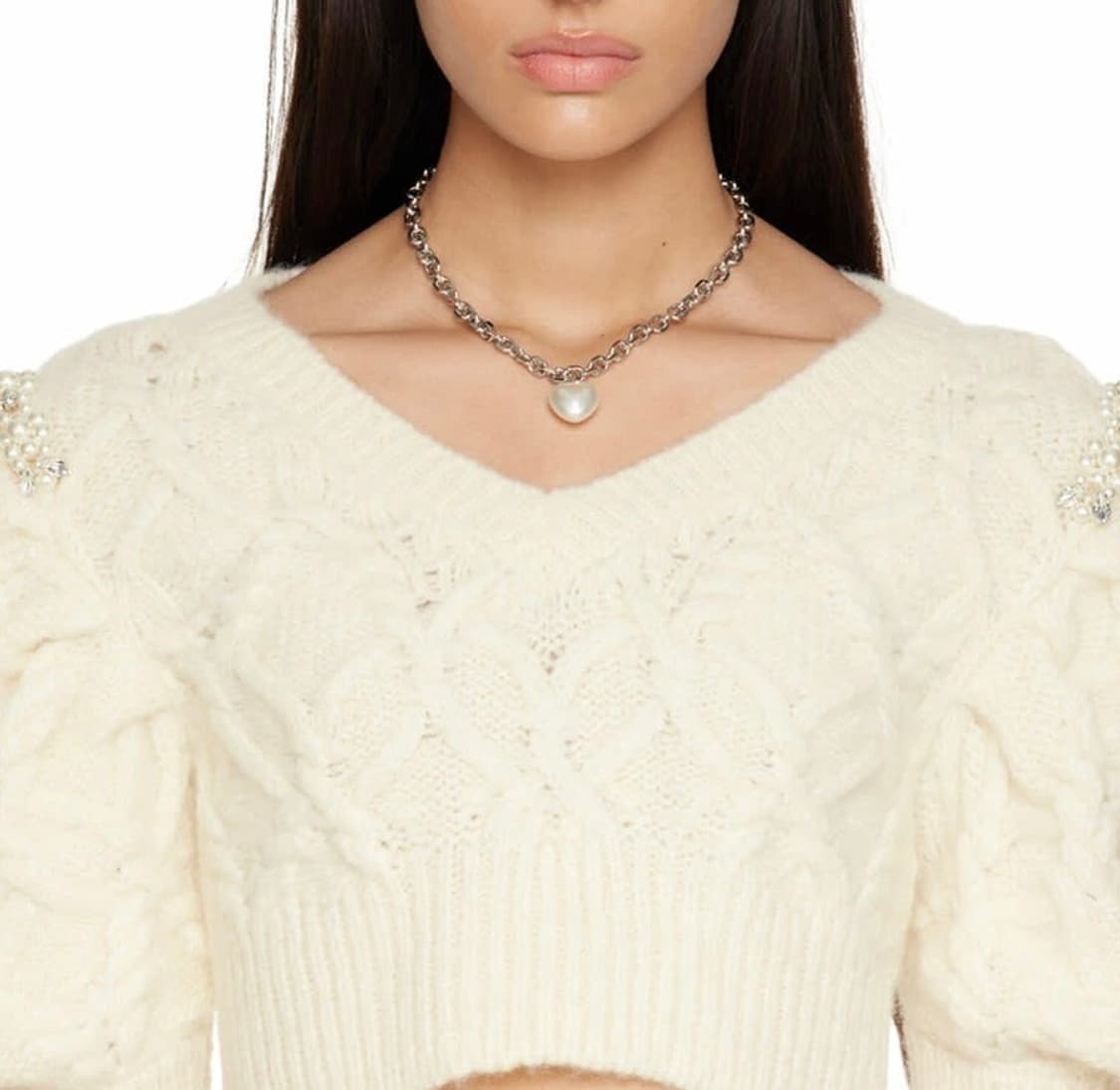 Simone rocha 체인 하트 진주 목걸이 상품이미지1
