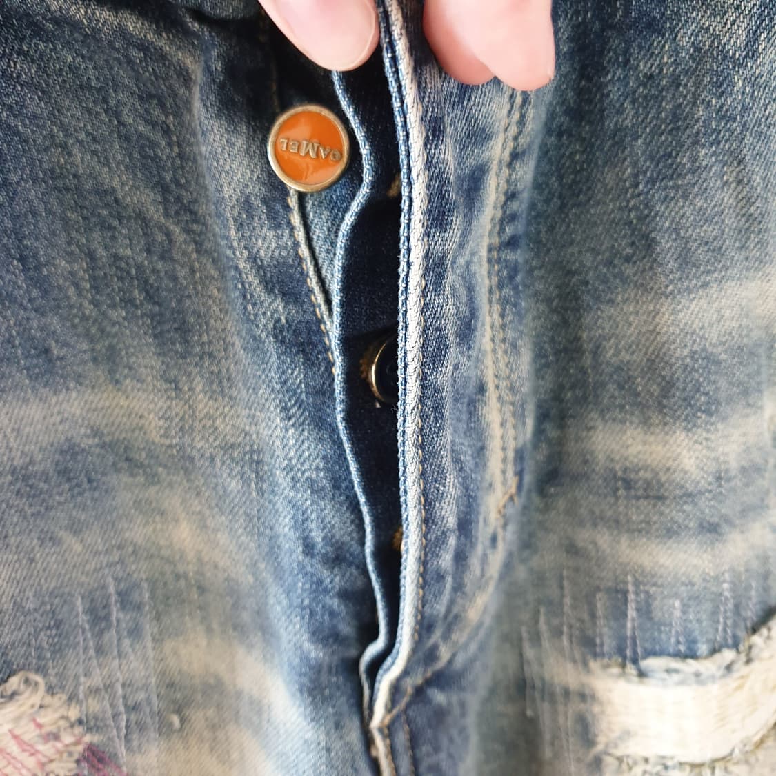TALLDEGE 빈티지 데님 워싱 패치 반바지 32사이즈 상품이미지3