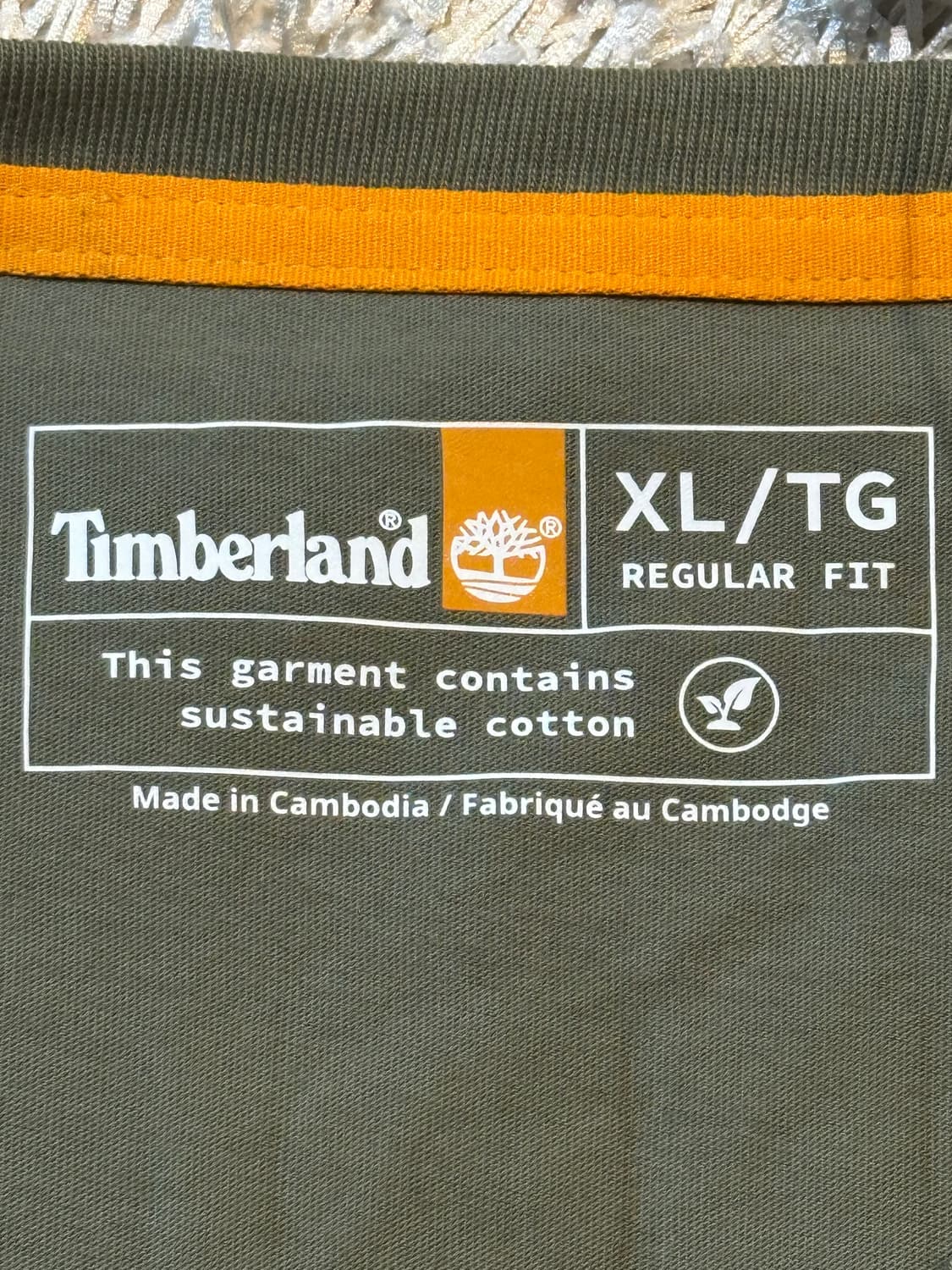 팀버랜드 TIMBERLAND 백로고 롱슬리브 긴팔 티셔츠 올리브 상품이미지5