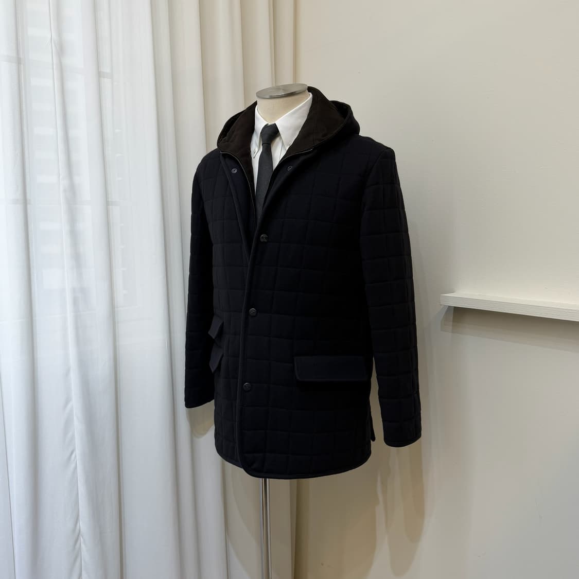 Corneliani ID 울캐시미어 퀼팅 후드 자켓 상품이미지1
