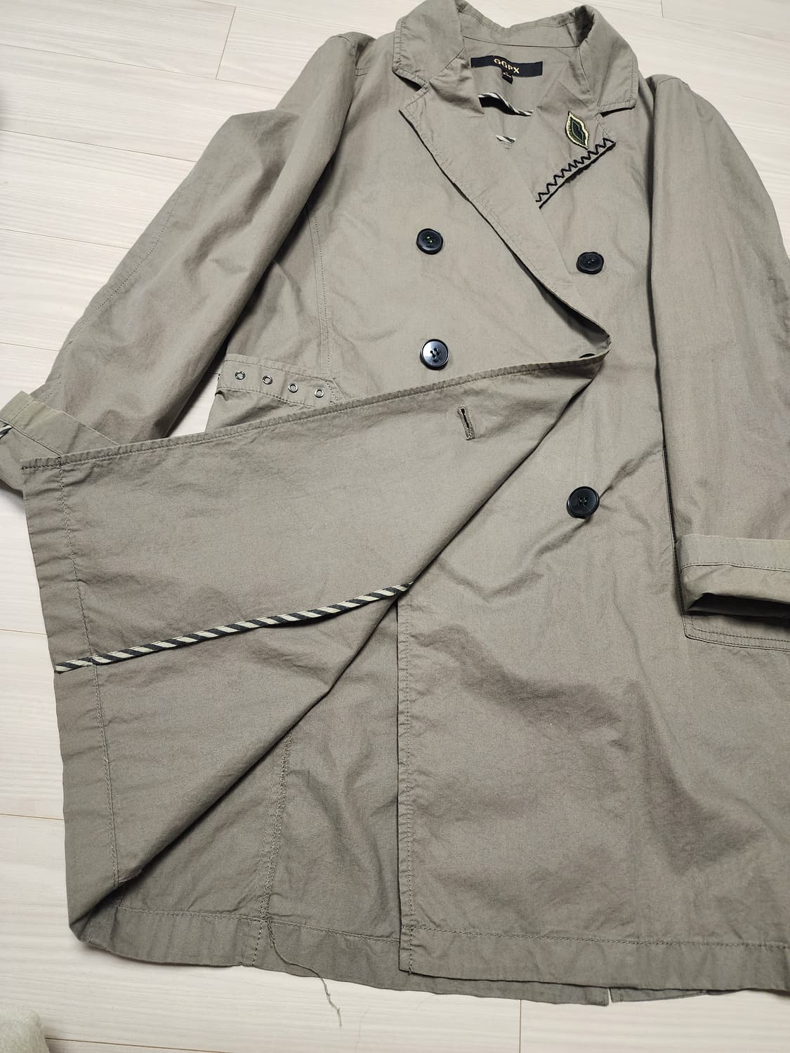 GGPX  더블버튼 봄 롱 자켓 카키색 상품이미지6