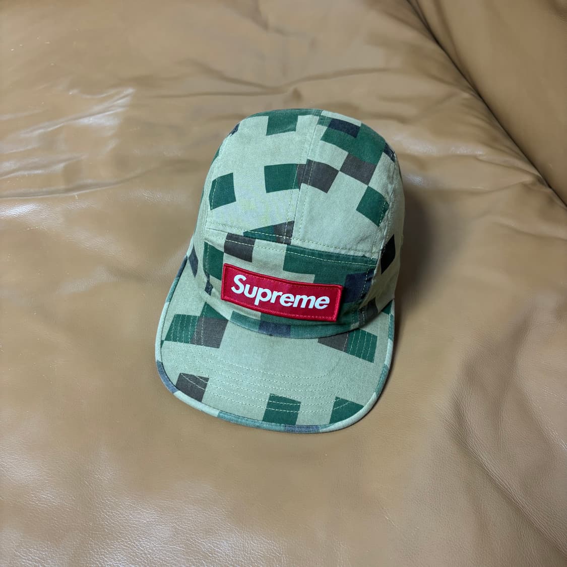 슈프림 캠프캡 모자 박스로고 밀리터리 카모 올리브 카키 상품이미지1