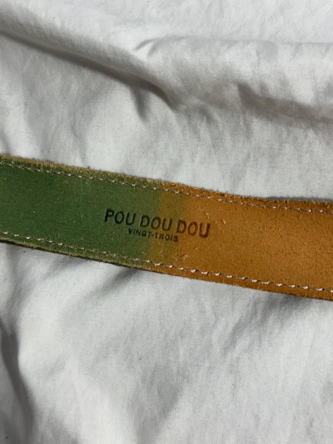 Pou dou dou 투 톤 레더 벨트 상품이미지5