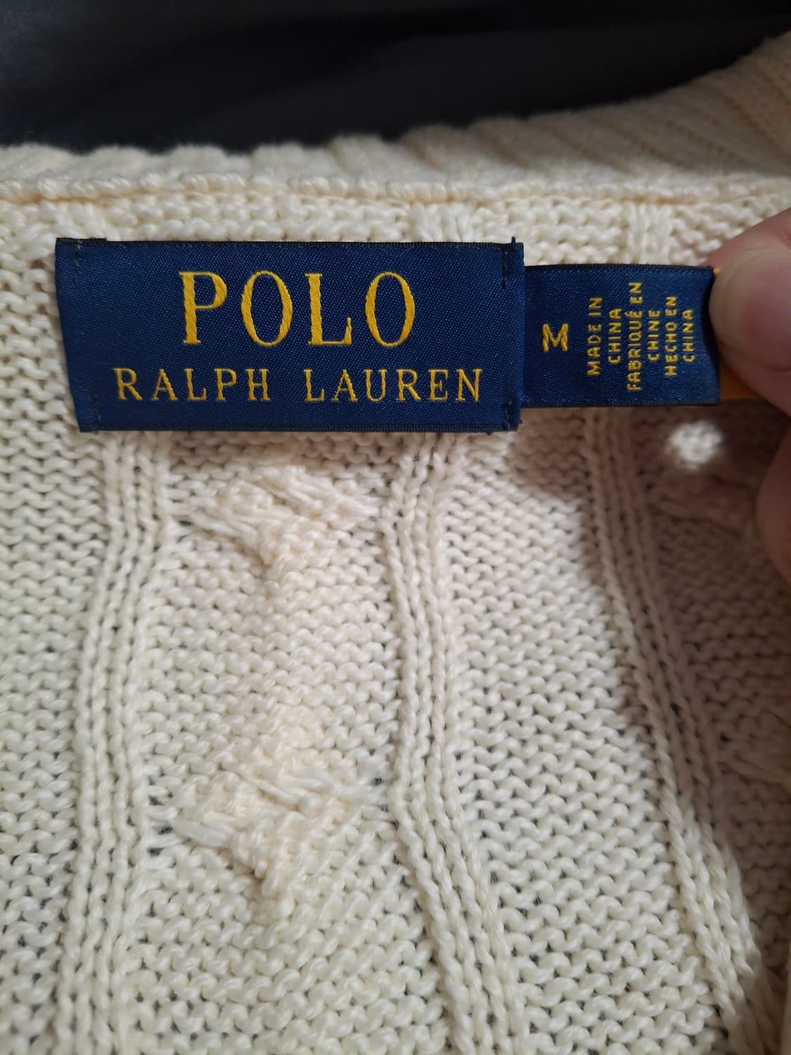 폴로 꽈베기니트 크림색 L사이즈 새상품 상품이미지2