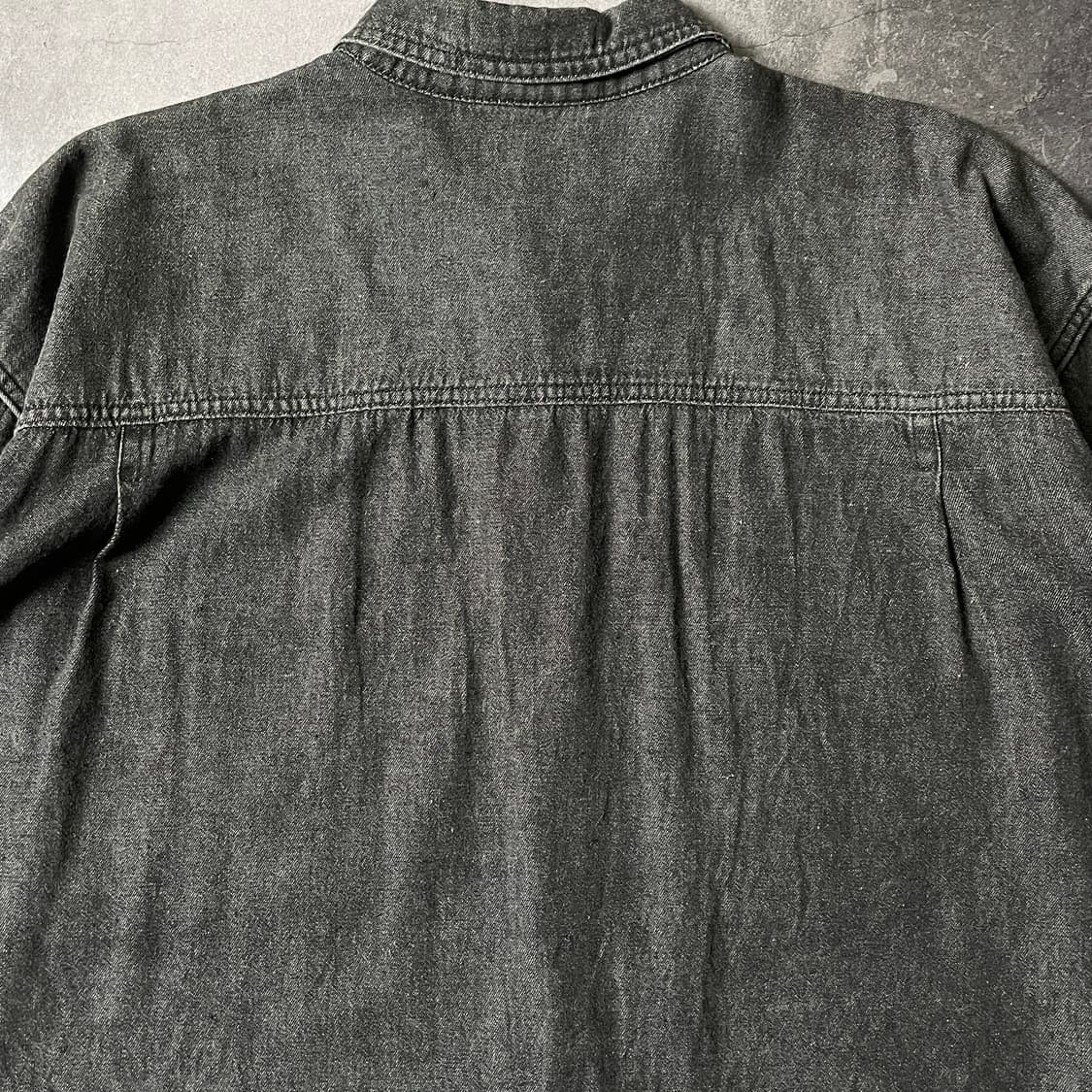 UNKNOWN 빈티지 차콜 데님 코튼 셔츠 A00666 상품이미지7