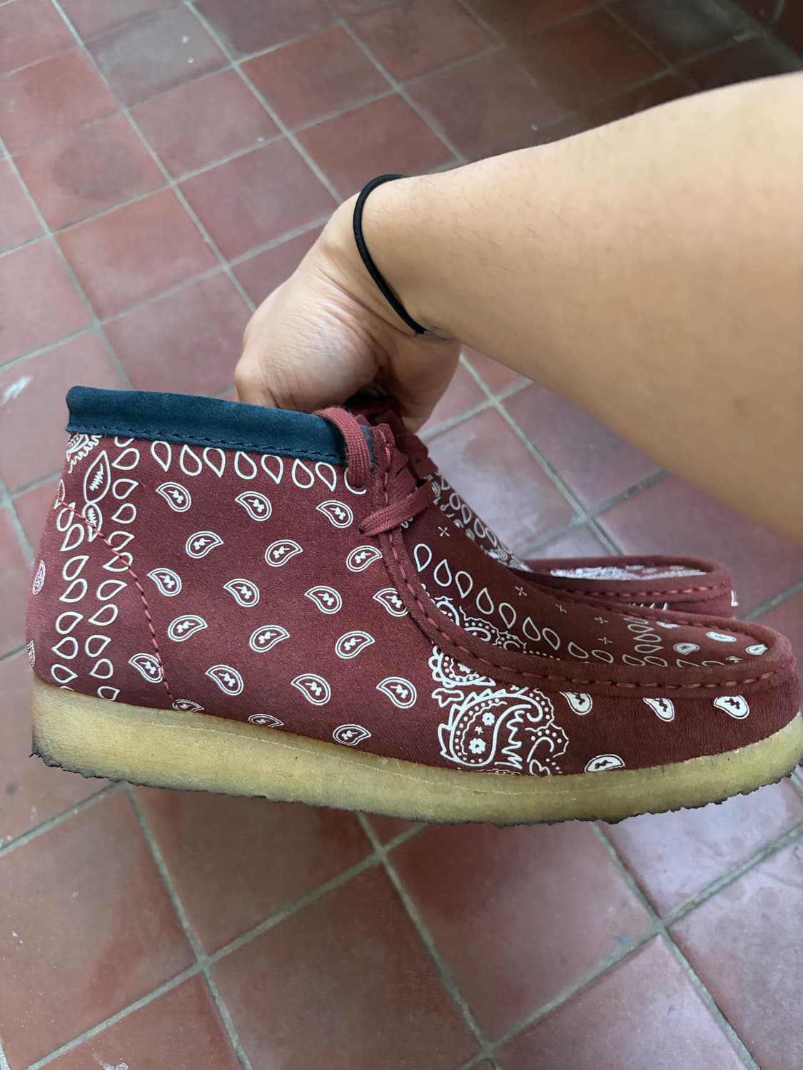 클락스 왈라비 부츠 페이즐리 레드 UK8.5 상품이미지4