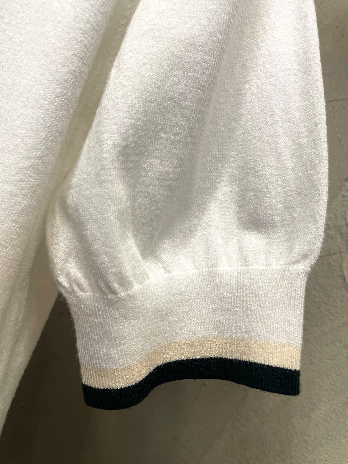 말본 여성 골프복 화이트 반팔 카라 니트 M 상품이미지5