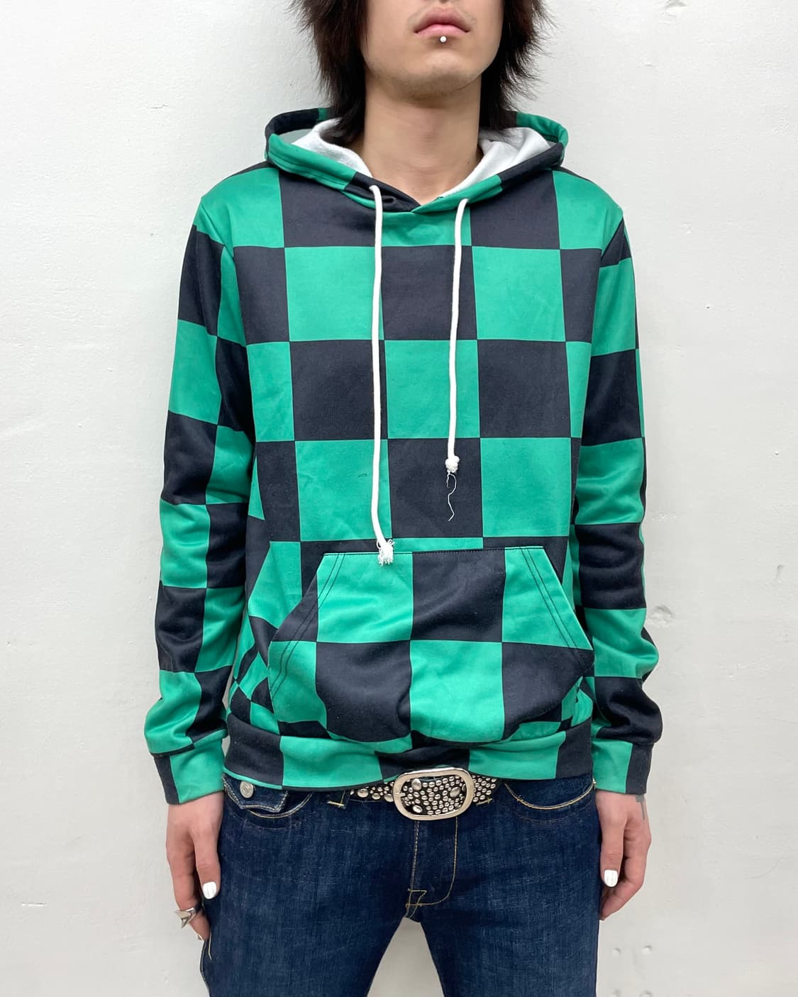green checkerboard hoodie 상품이미지3