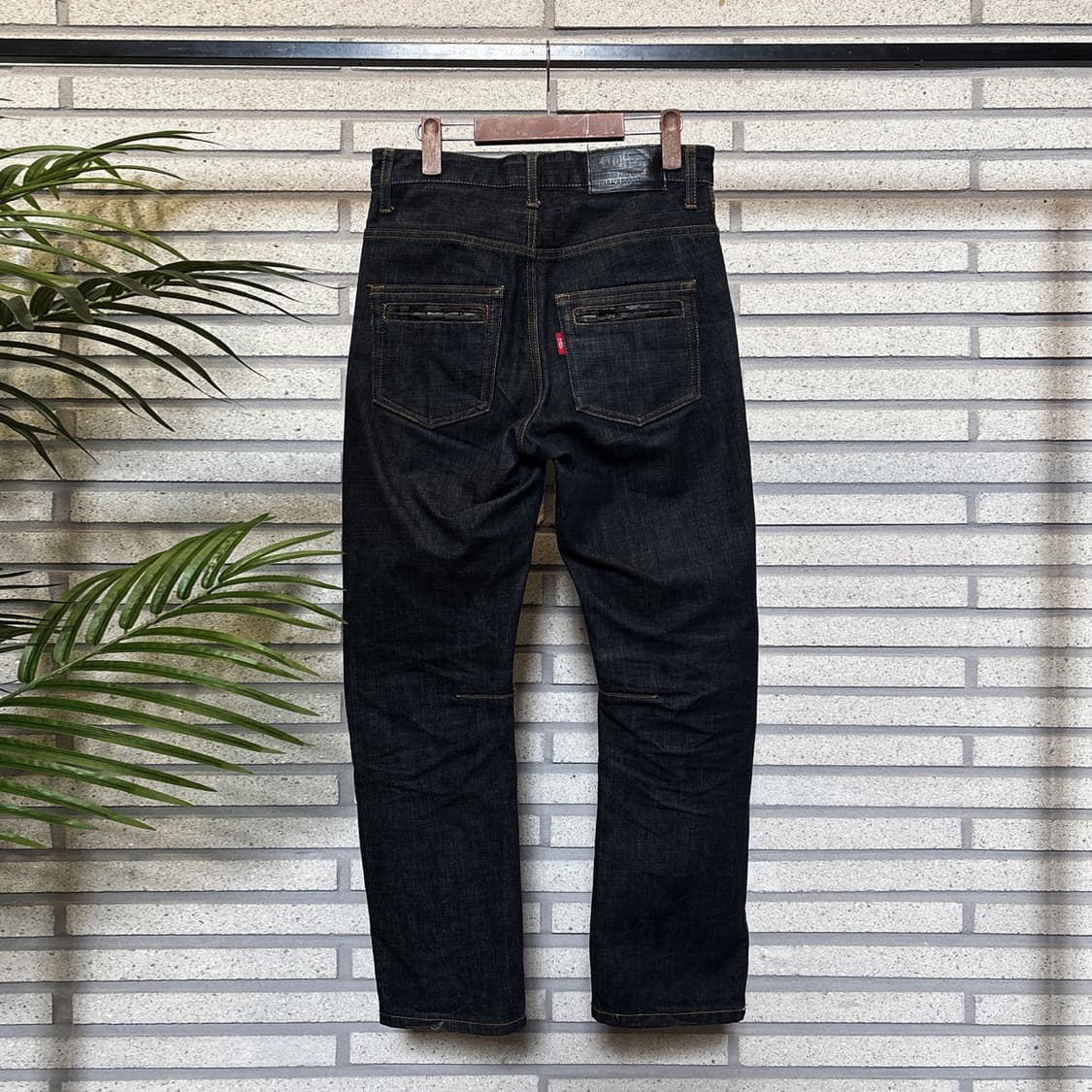 ILL'S 재패니즈 스트릿 인디고 데님팬츠 패턴인서트 디테일 블랙인디고 상품이미지3