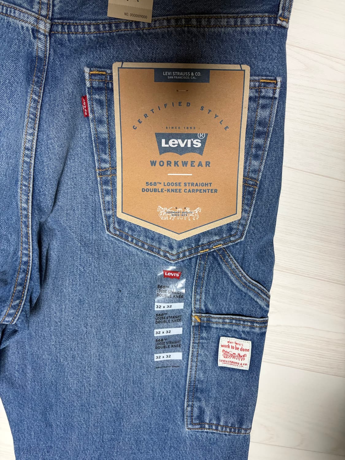 (새상품) 리바이스 568 더블니 카펜더 데님 32x32 상품이미지1