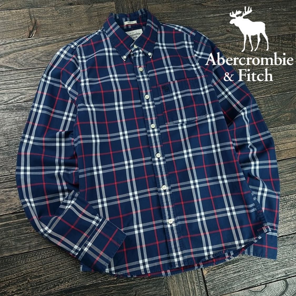 [아베크롬비] 로고 자수 빈티지 체크 셔츠 M19896 상품이미지1