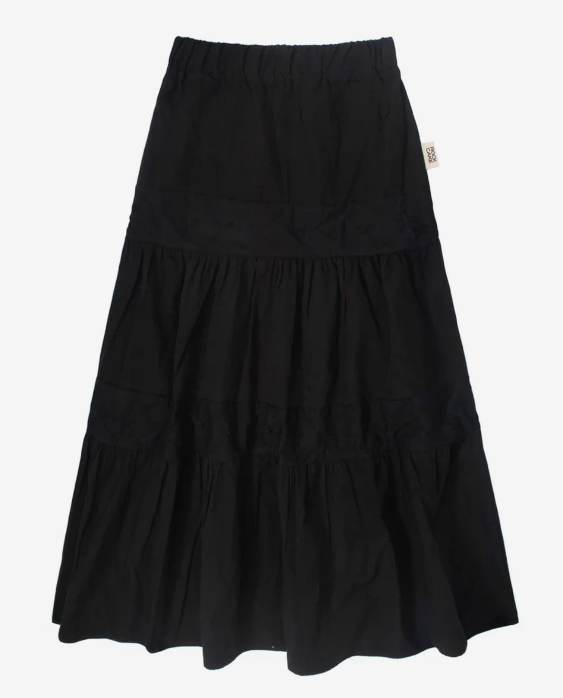 Rockcake Lace Point Long Skirt - Black 상품이미지2