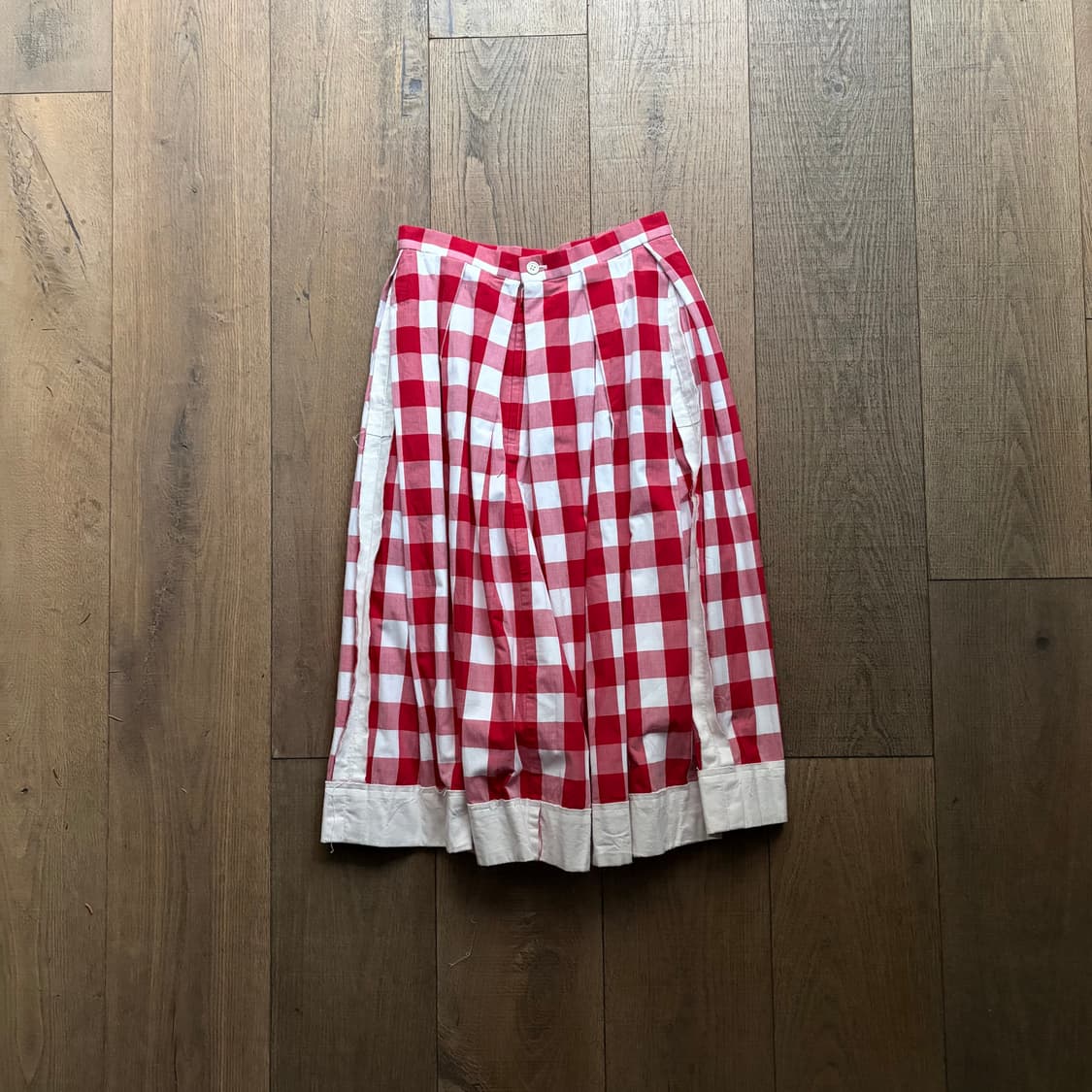 Gingham Check Distressed Pleats Skirt 상품이미지1