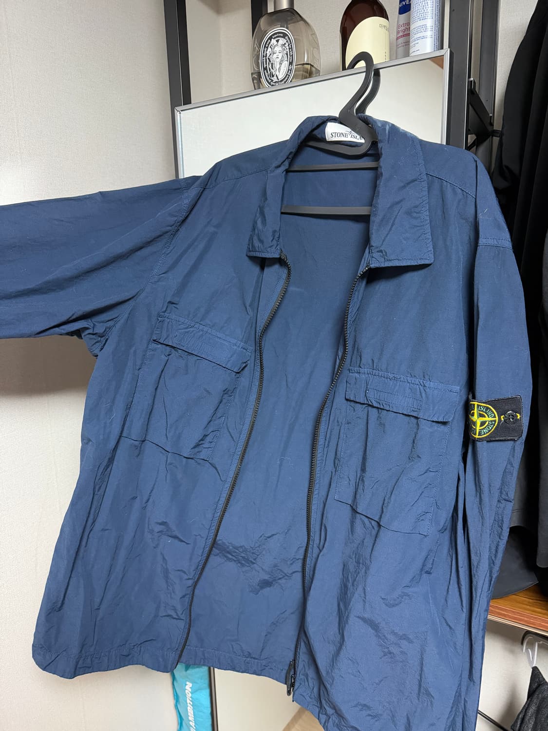 20ss 스톤아일랜드 네이비 나일론 오버셔츠 상품이미지4