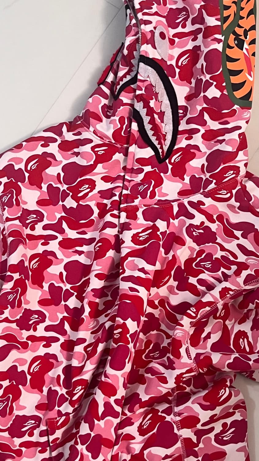 베이프 샤크 후드 핑크 상품이미지1