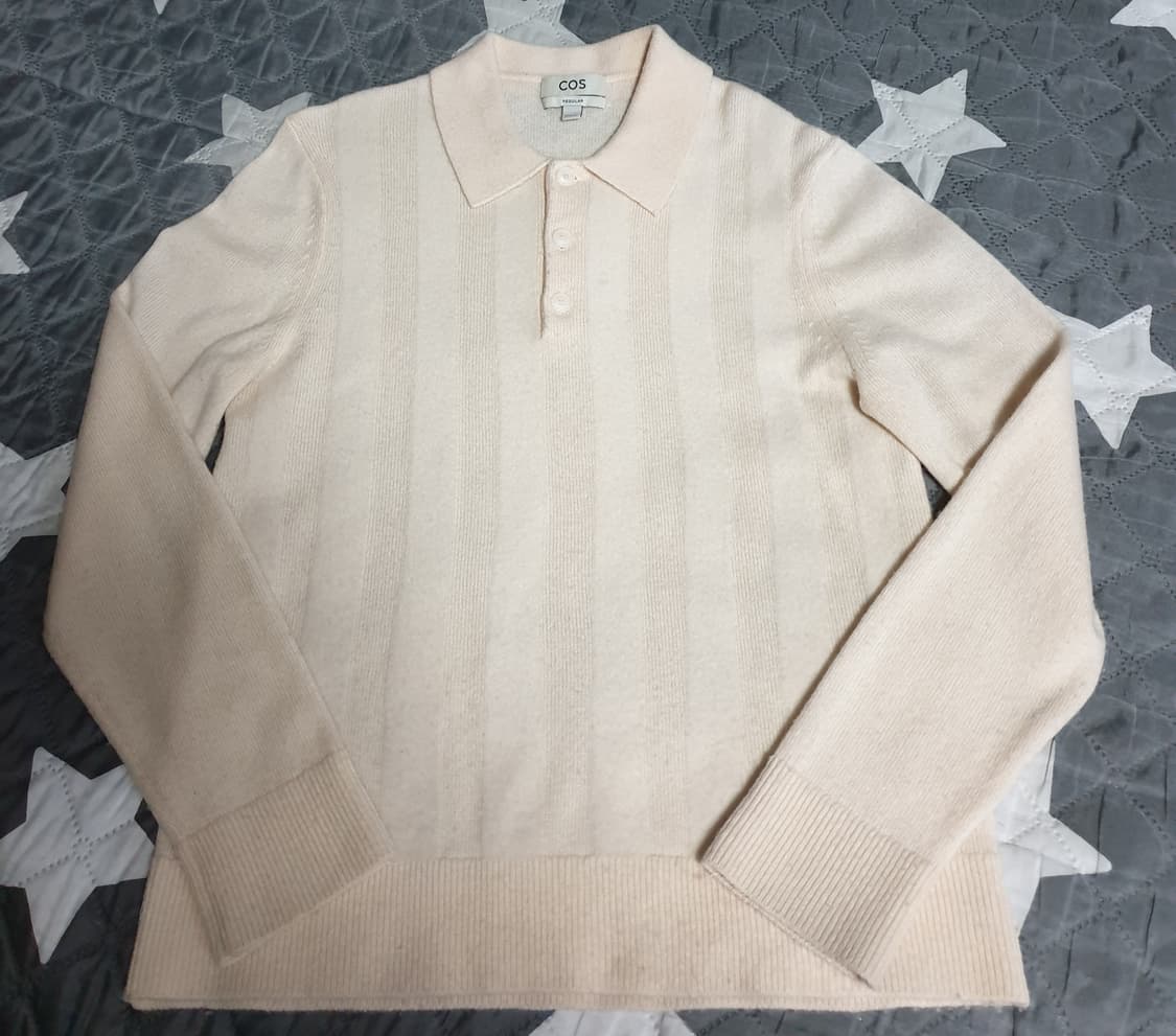 COS 텍스처스 스트라이프 울 폴로 니트 스웨터 (S) 상품이미지2
