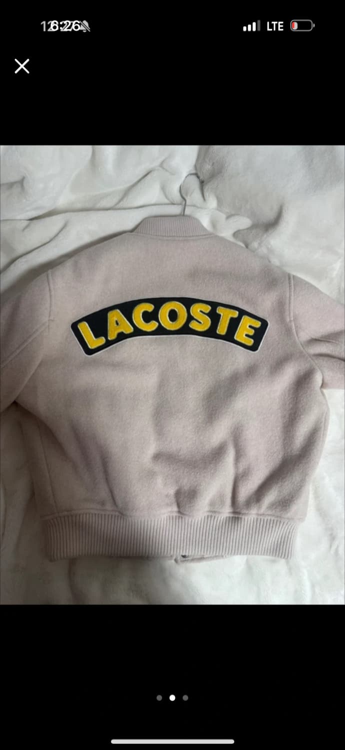 백화점구매)아이보리베이지 색감 예쁜 라코스테 바시티 자켓 (거의새거) 상품이미지2