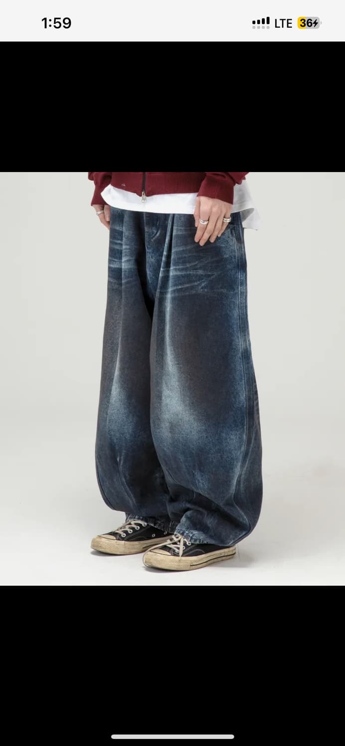 글랙 더티 워싱 데님 팬츠 s사이즈 상품이미지2