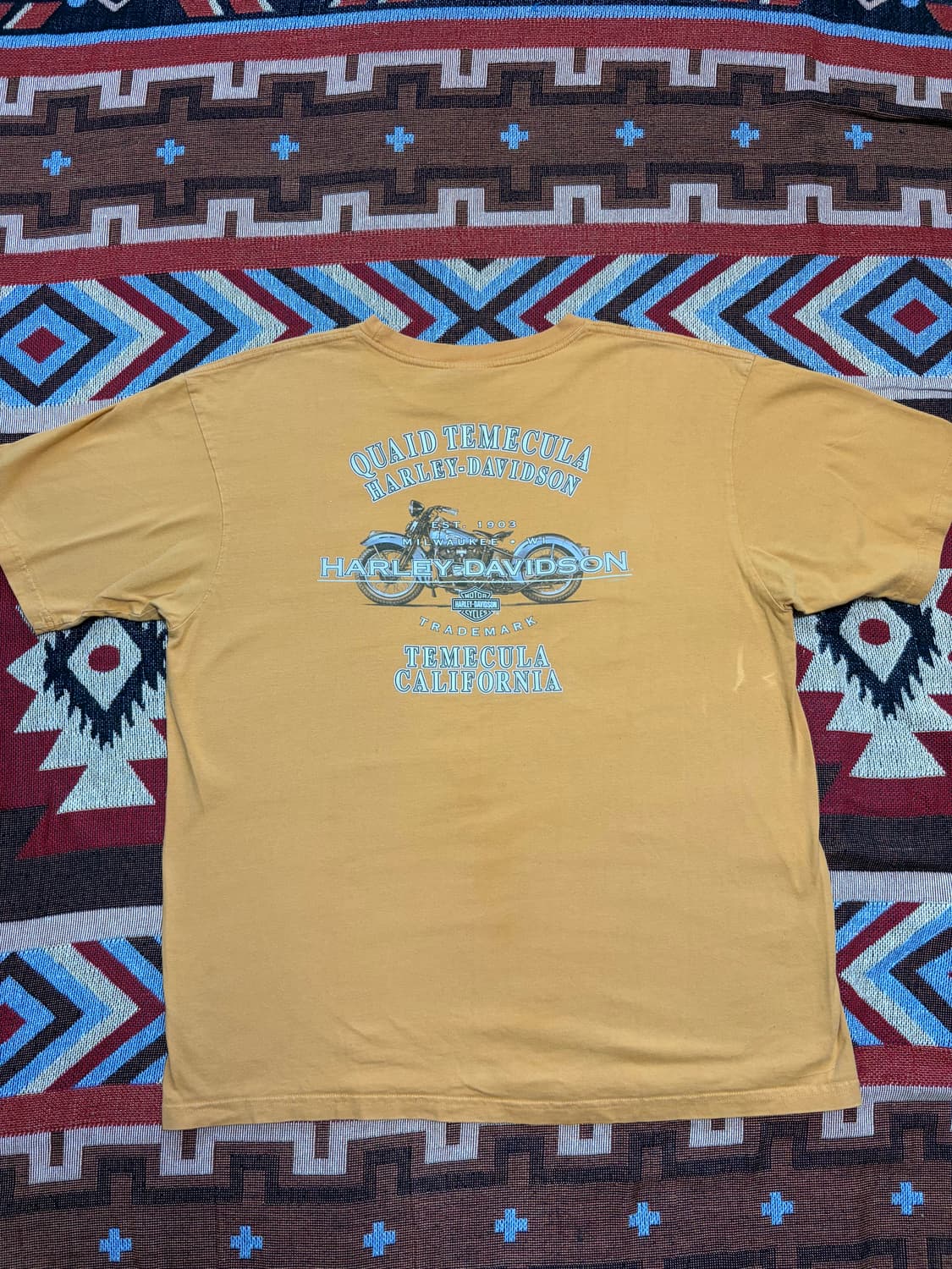 2XL) 할리데이비슨 MADE IN USA 2007 반팔 티셔츠 노랑 상품이미지2