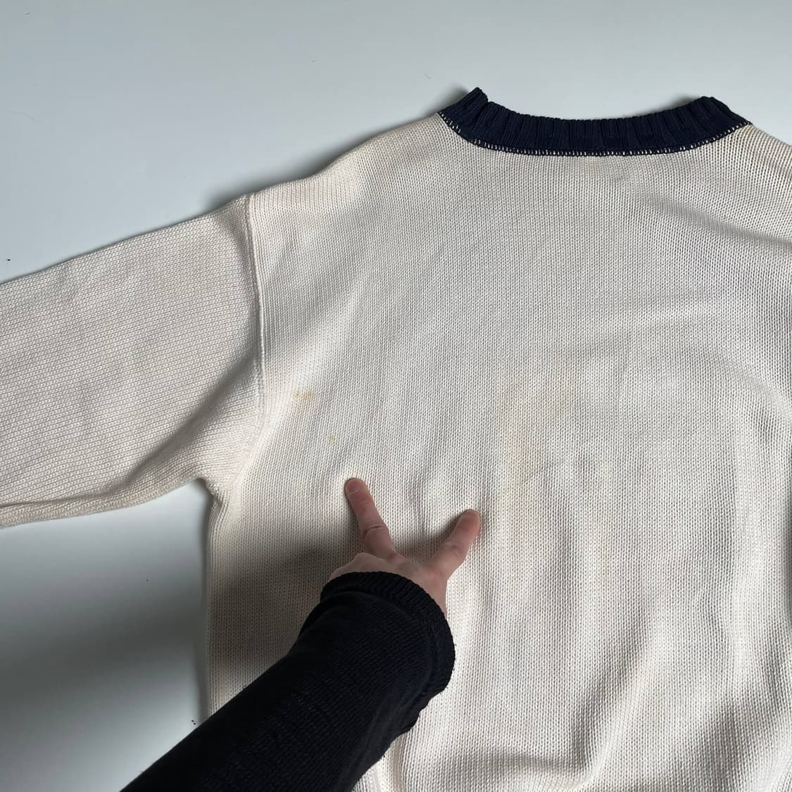 91aw 지안프랑코 페레 코튼 네이비 니트 (italy)   상품이미지5