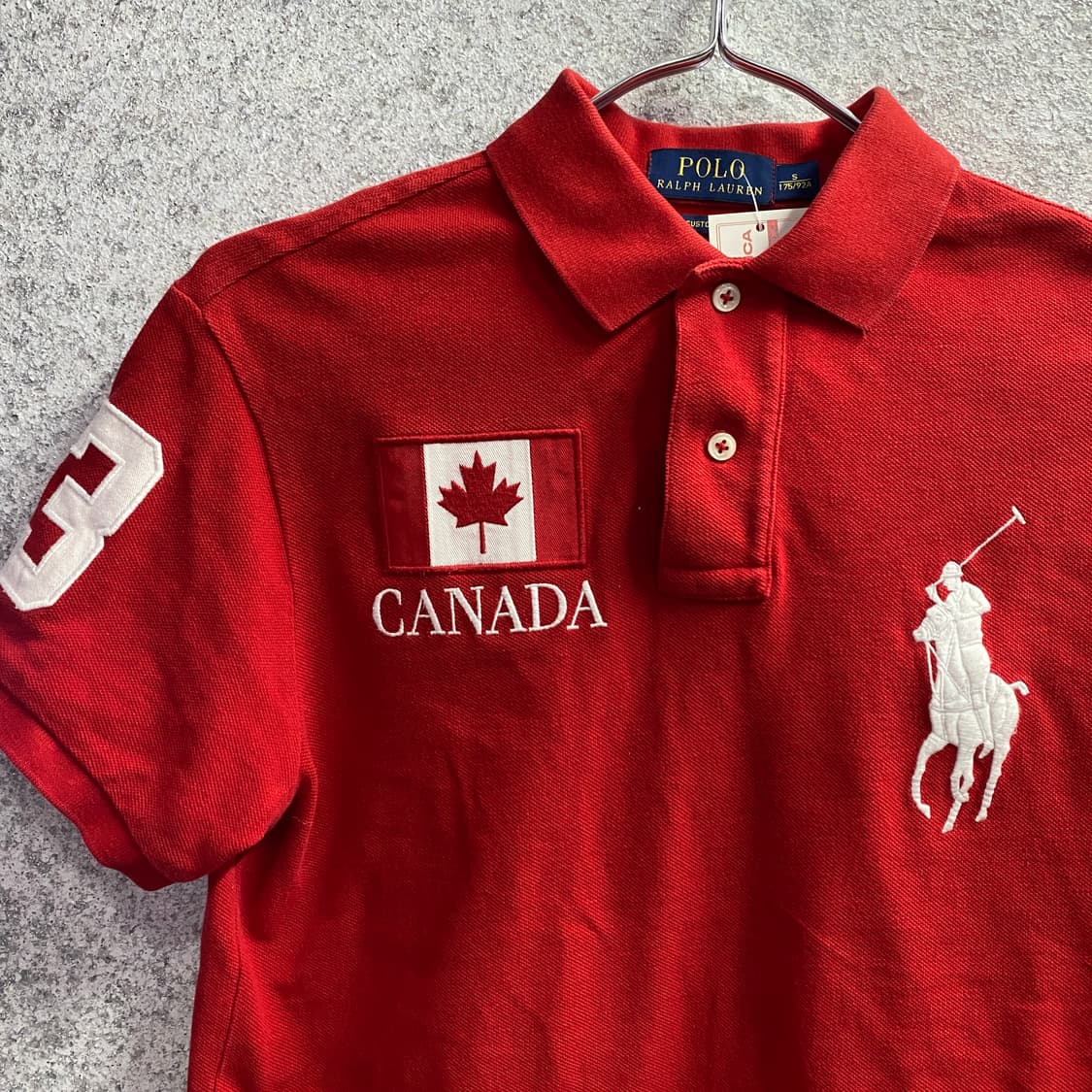 폴로 랄프로렌 캐나다 빅포니 커스텀핏 레드 카라티 B4561  상품이미지3