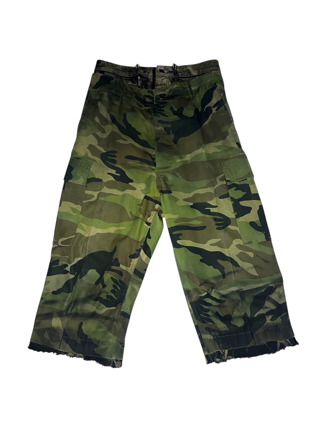 [OS] 빈티지 아카이브 데님 더블 웨이스트 컷아웃 카모플라쥬 벌룬 팬츠 상품이미지1