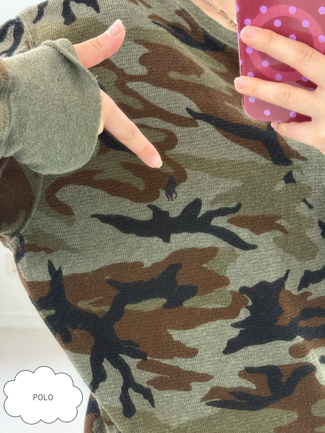 폴로 카모 와플 니트 롱슬리브 상품이미지5