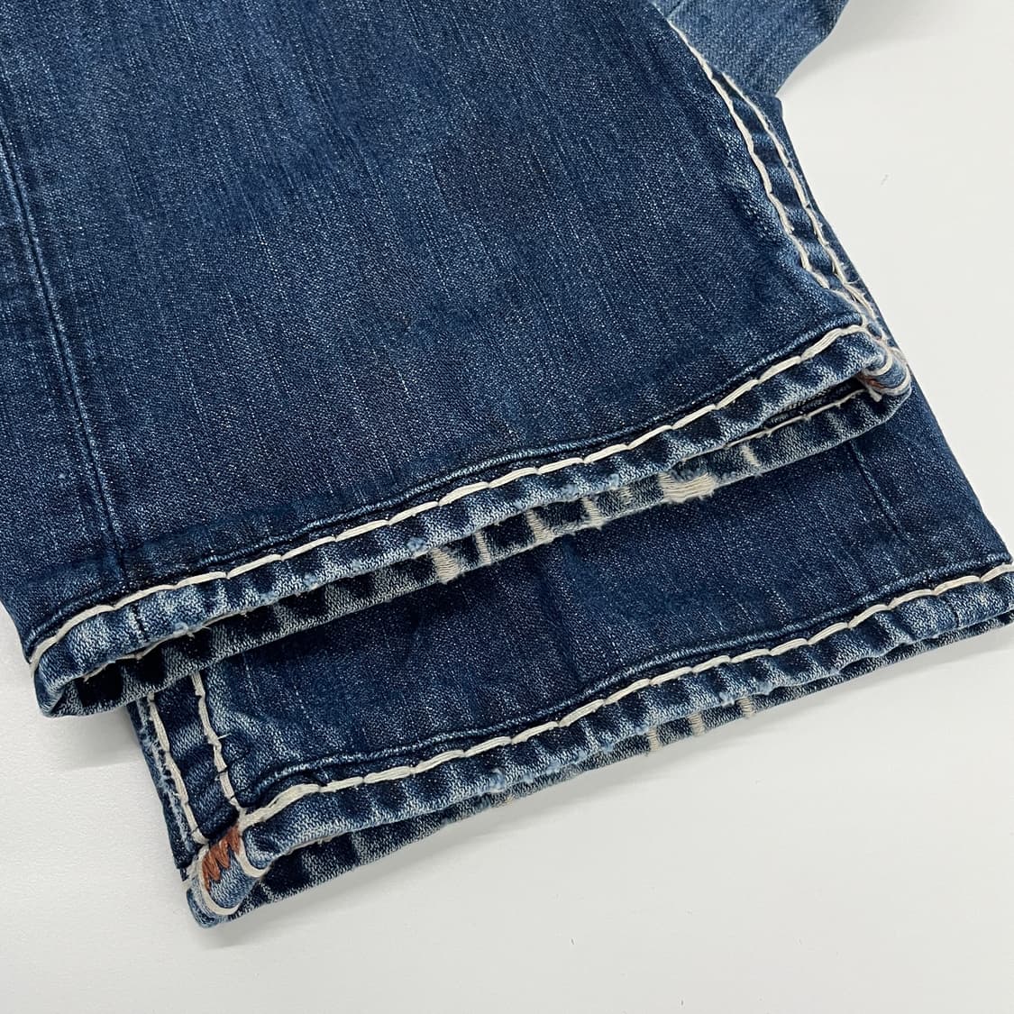 트루릴리전 Y2K 흰색스티치 리키슈퍼티 와이드 데님팬츠 상품이미지7