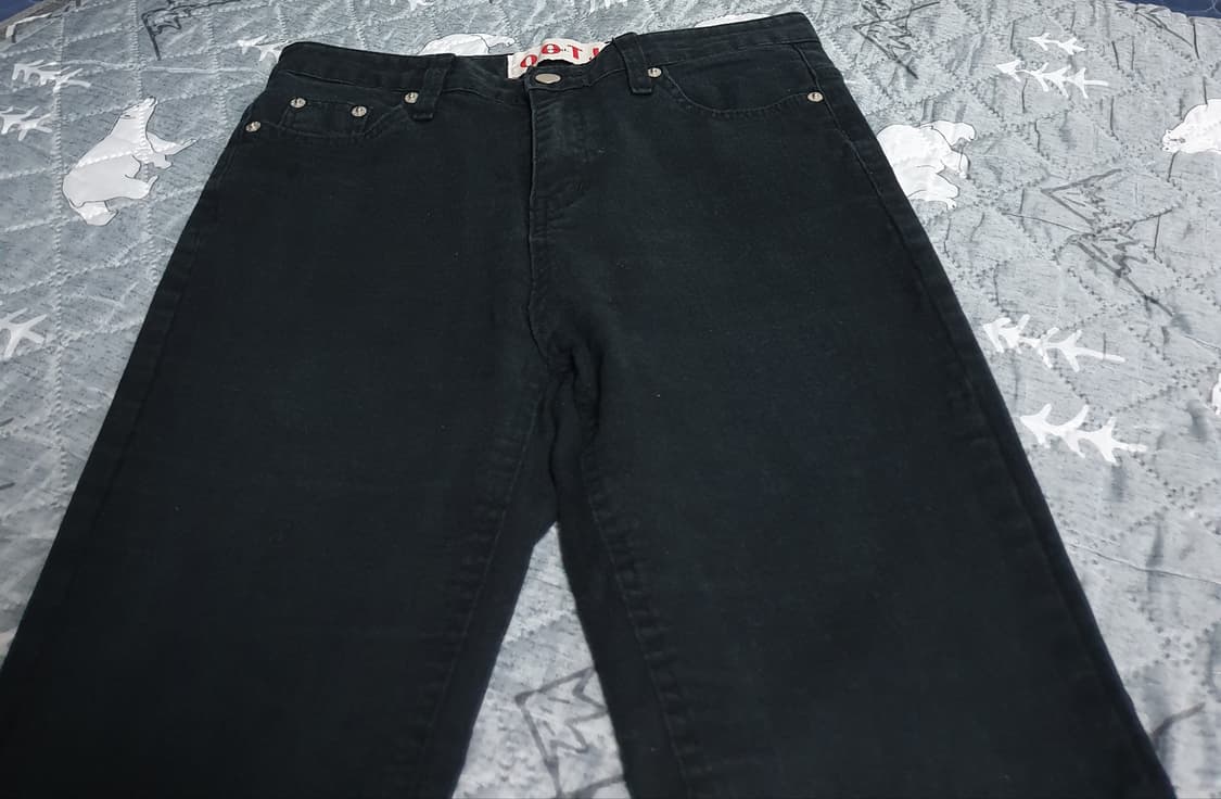 OOTJ 슬림핏 스판 부츠컷 밑단컷팅  블랙진 (L) 상품이미지2