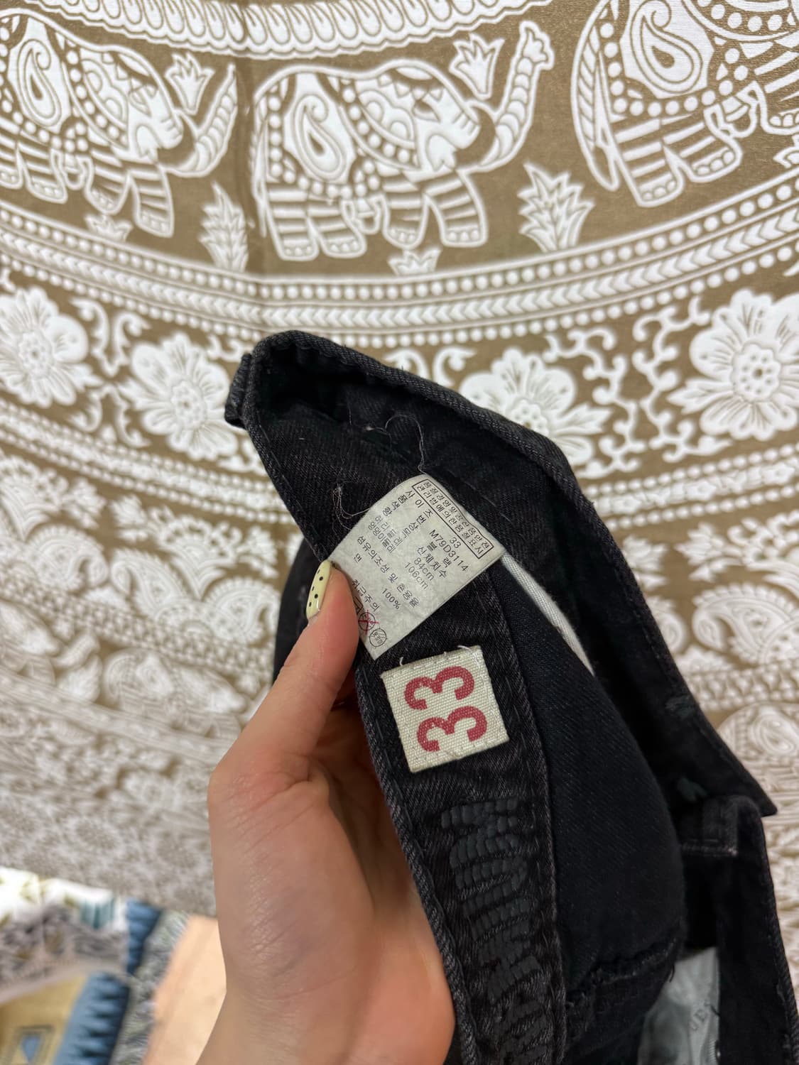 게스 빈티지 워싱 흑청바지 데님팬츠 상품이미지6