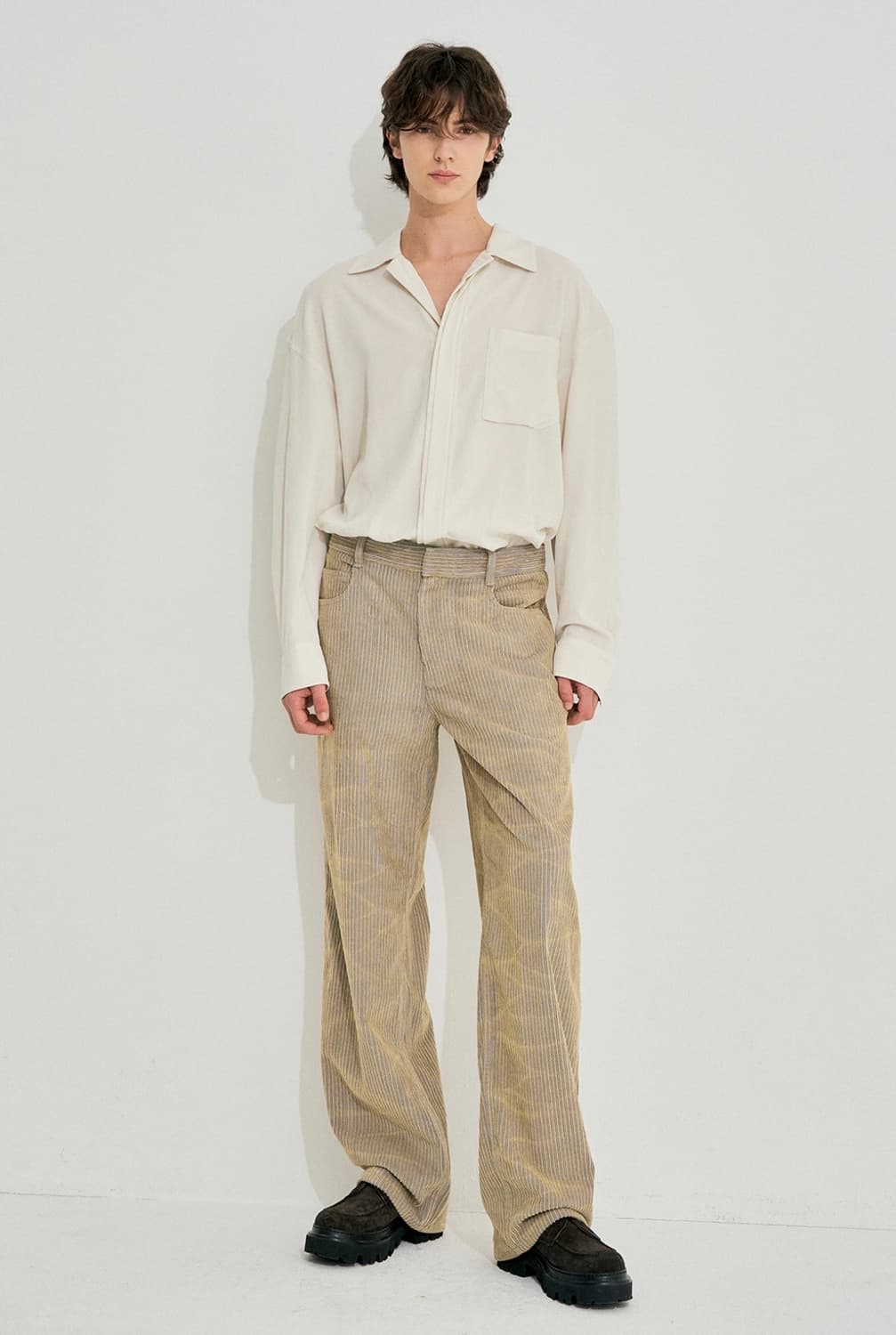 시스템옴므 코듀로이 컬러 라인 와이드 펜츠 82 상품이미지1