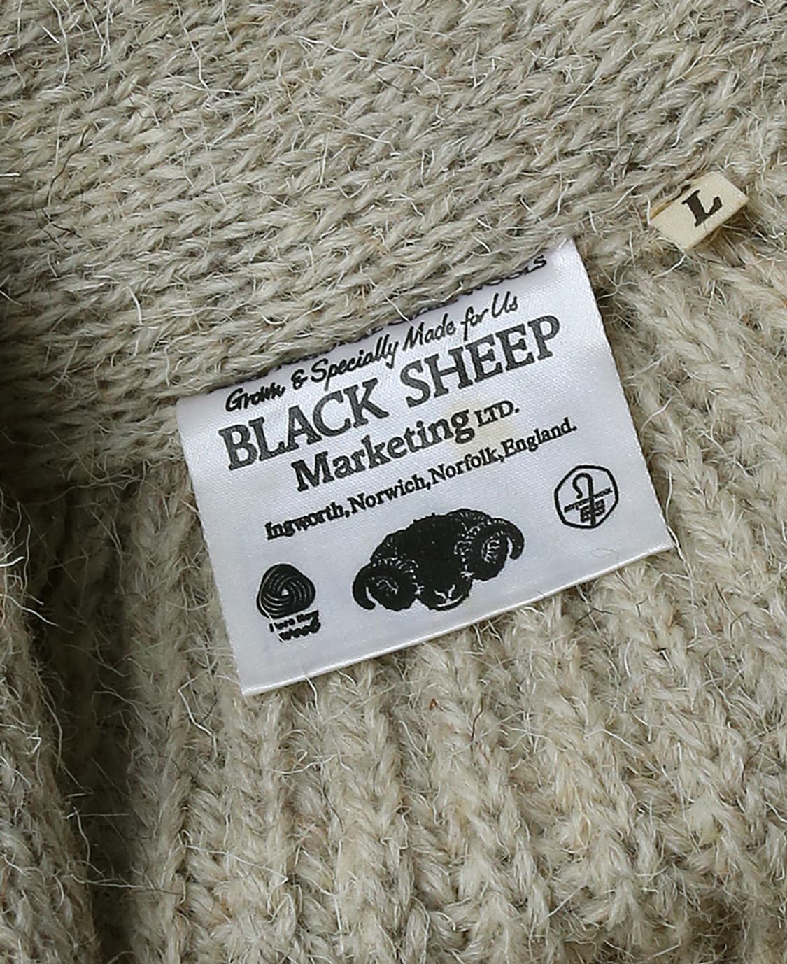 블랙쉽 [Black Sheep] 영국 퓨어 오일 울 숄카라 니트 가디건 상품이미지5