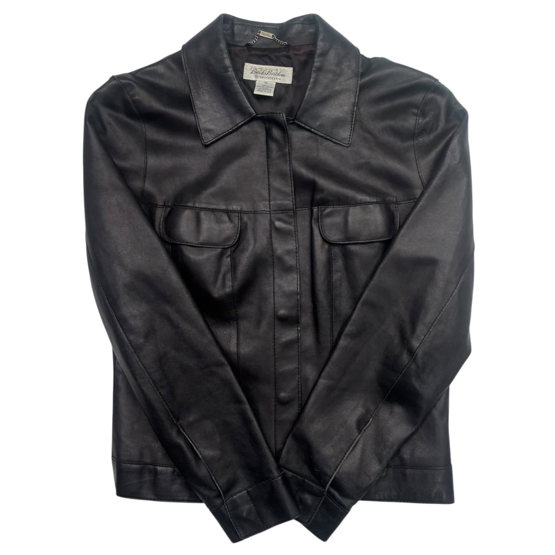 브룩스 브라더스 빈티지 블랙 레더 자켓 XS 상품이미지1