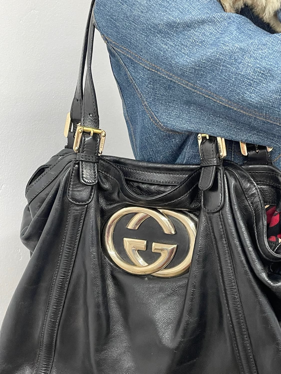 구찌 브릿 GG 인터로킹 금장 호보백  상품이미지3