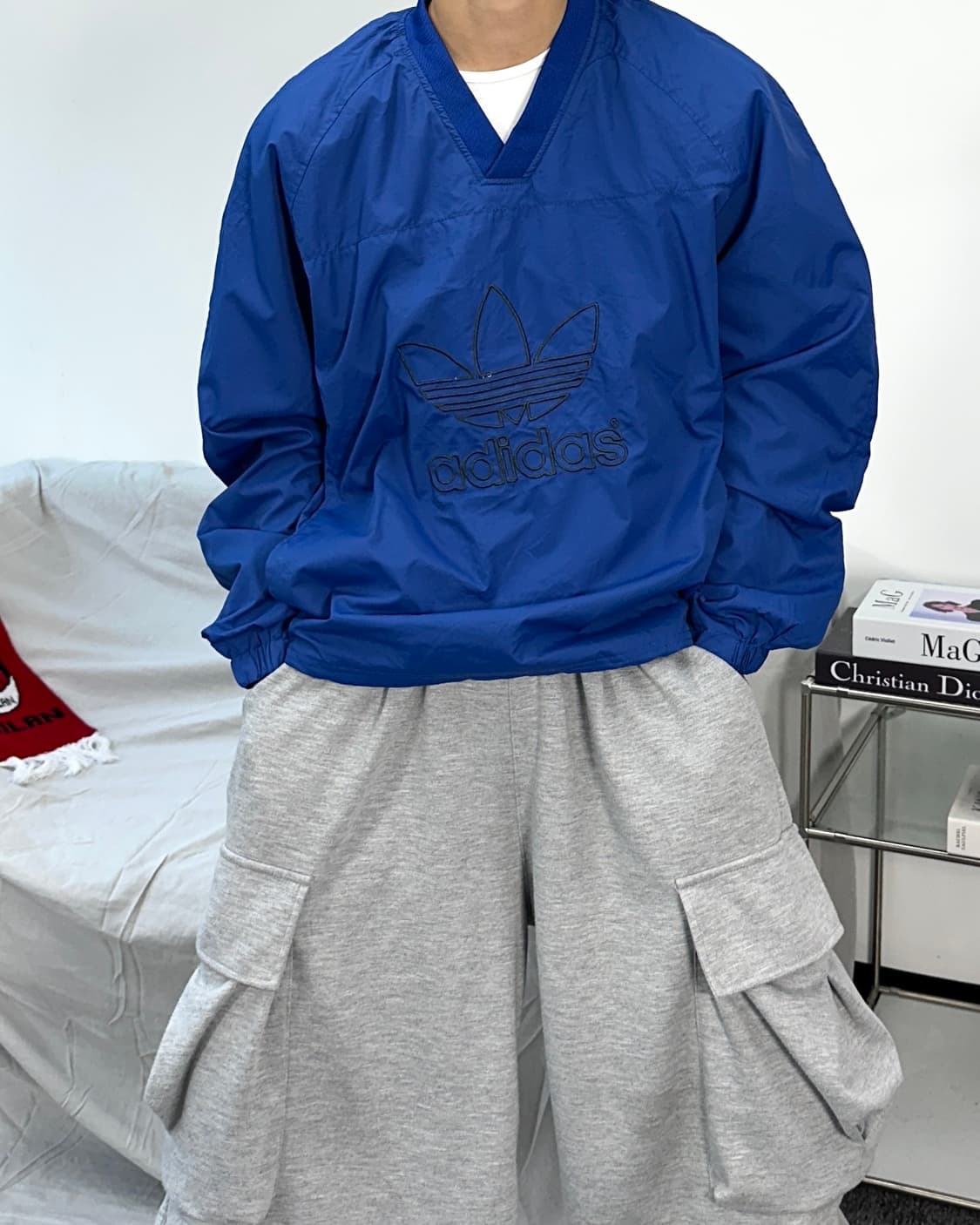 아디다스 빅로고 블루 웜업 상품이미지1