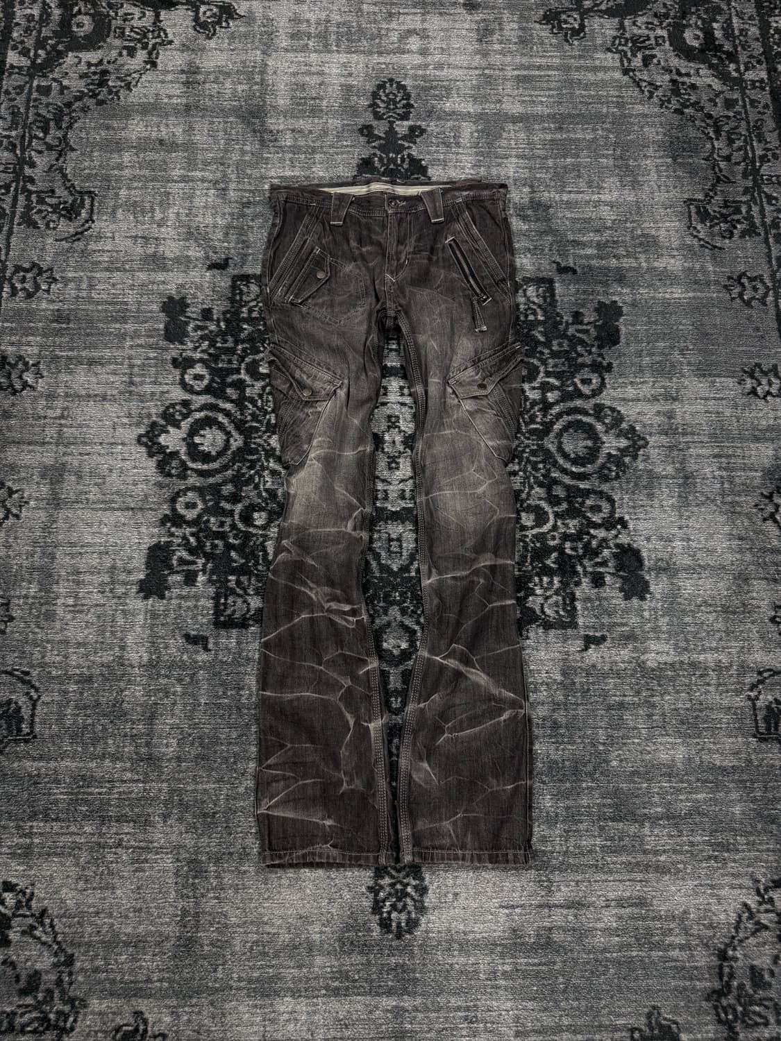 Japanese 00s grey acid washing denim car 상품이미지2
