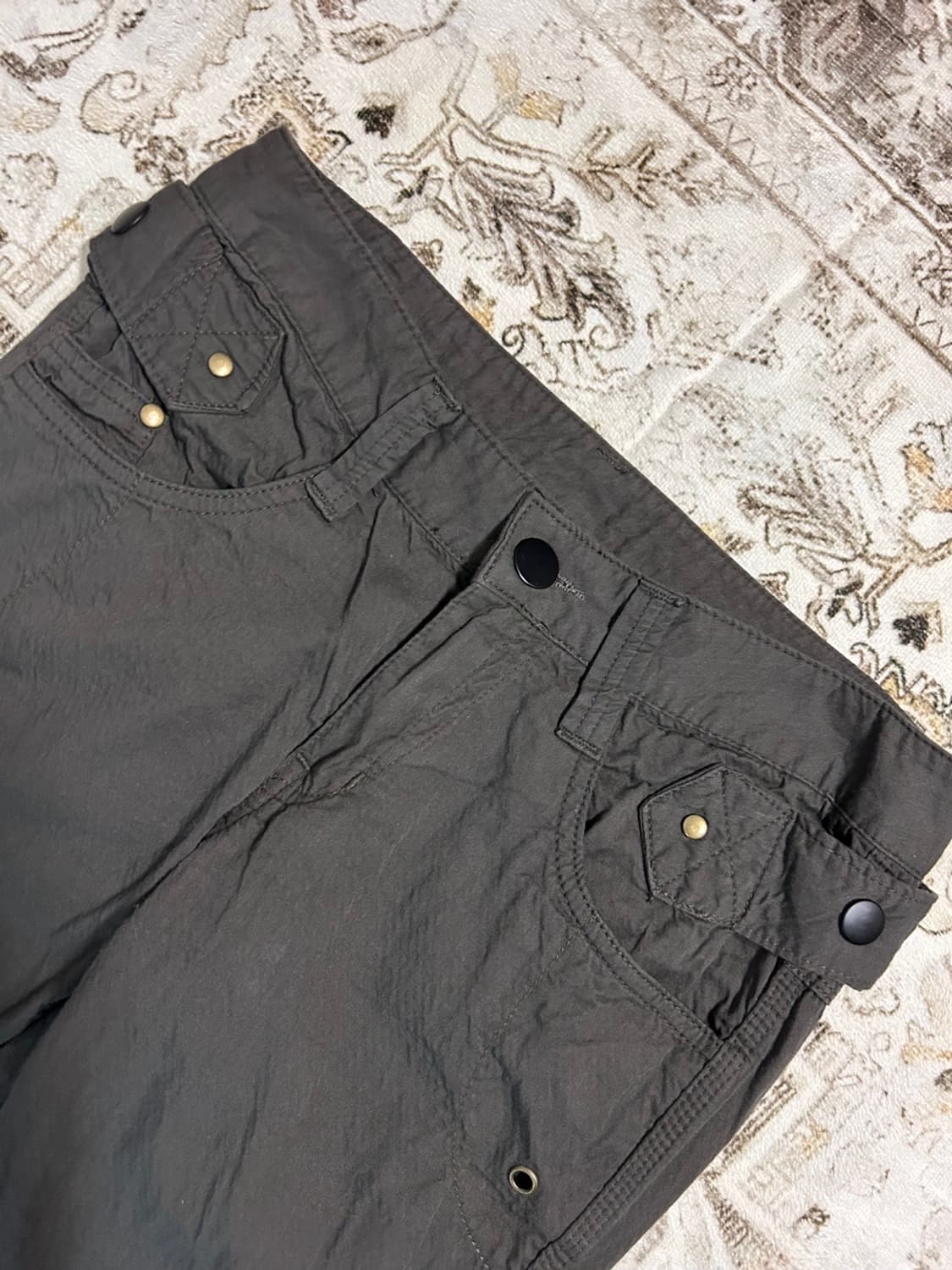 y2k khaki side strap pants 상품이미지2