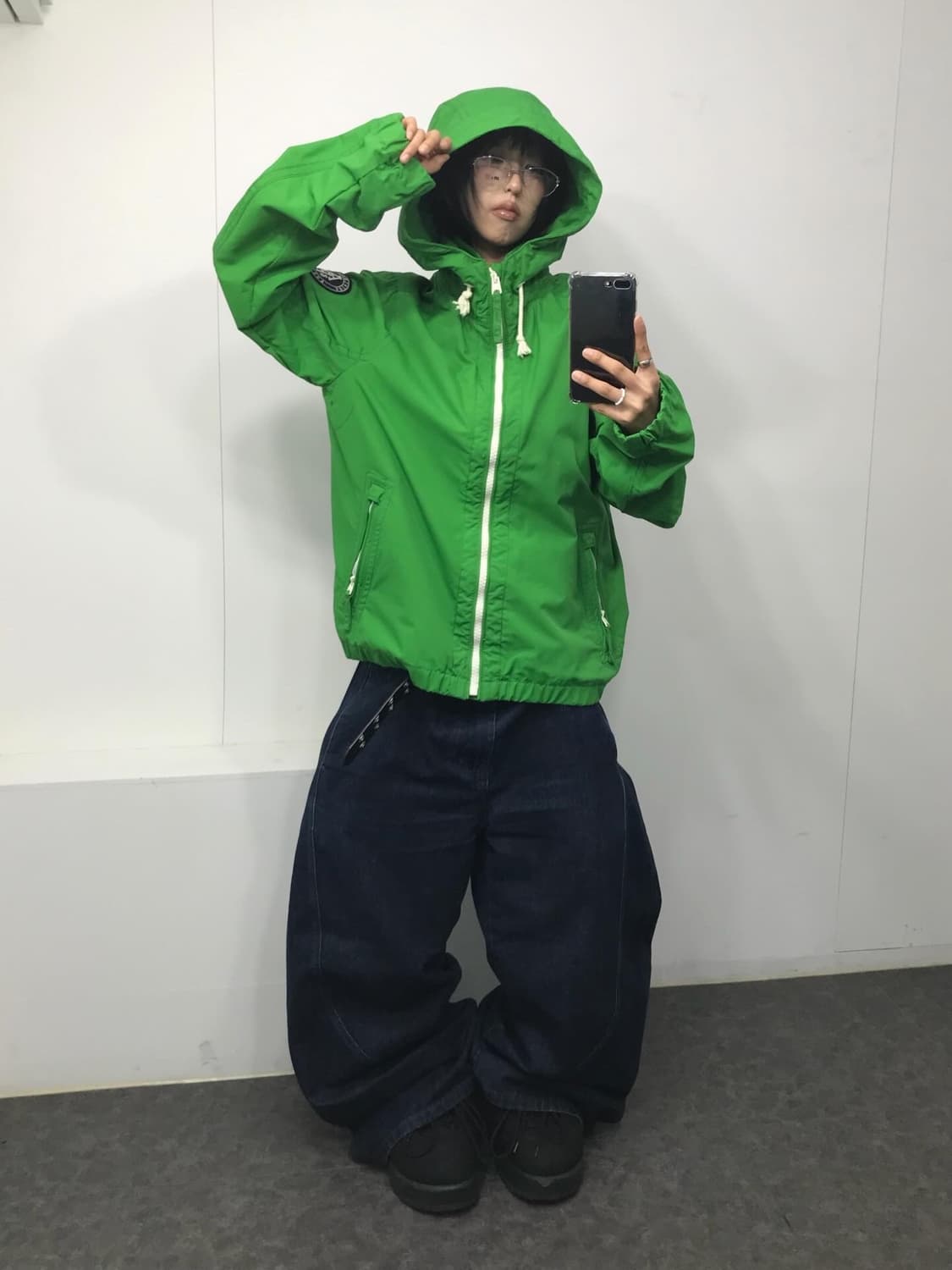 아베크롬비 그린 하이넥 후드 바람막이 상품이미지5