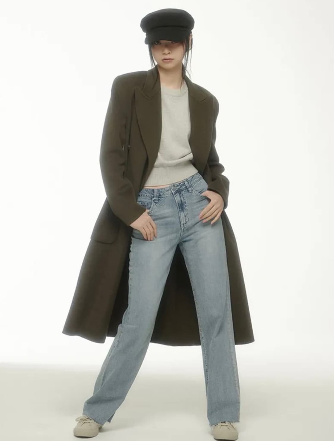 정가 79만) 로우클래식 핸드메이드 더블코트 다크브라운 상품이미지4