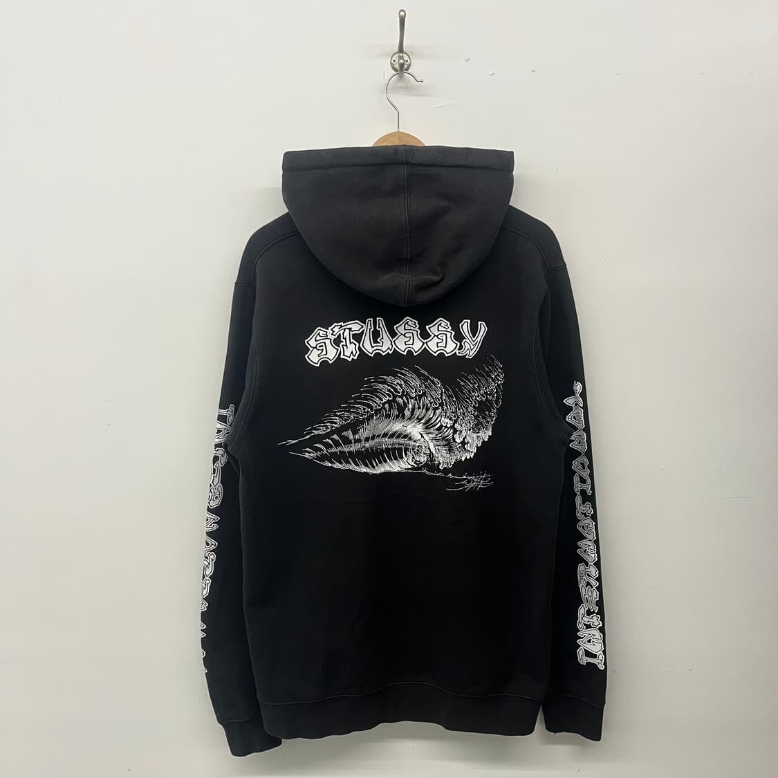 스투시 블랙 후드티 프린팅 남L 상품이미지7