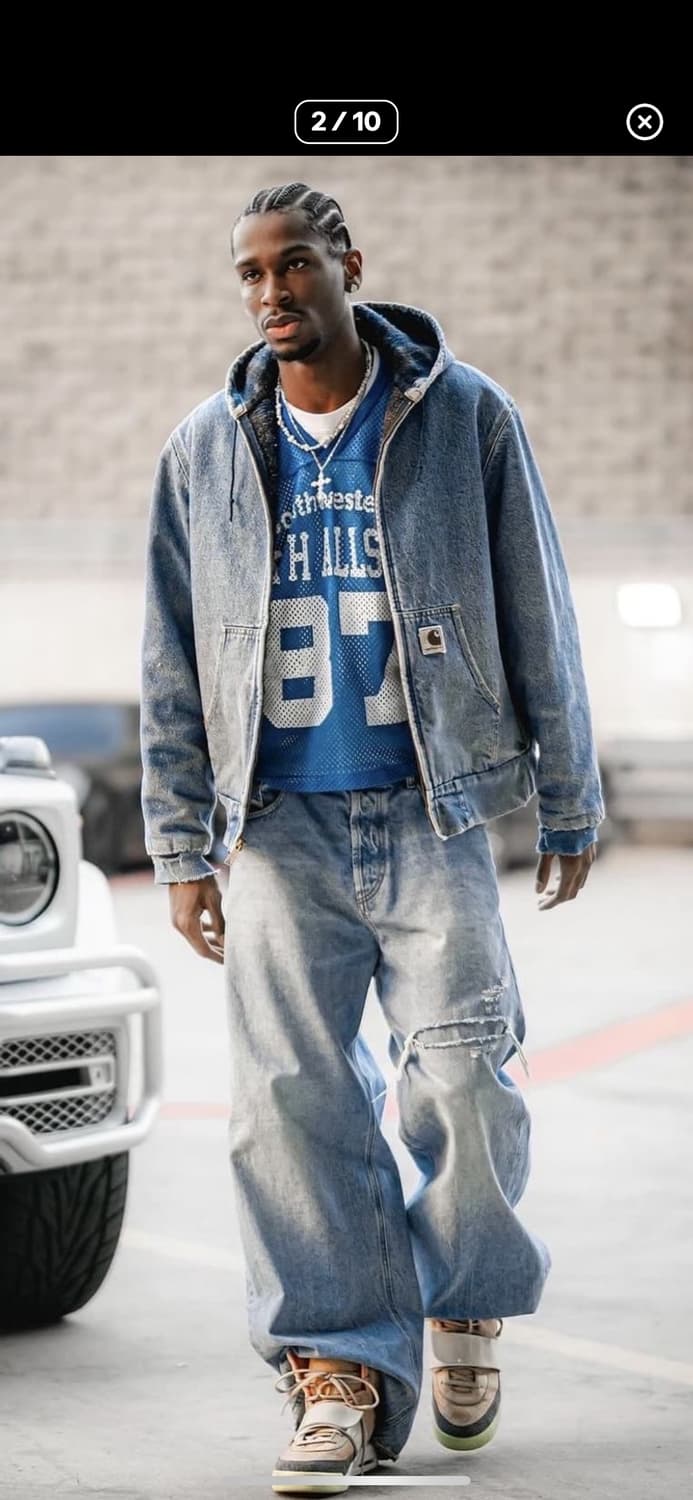 90s 빈티지 칼하트 데님 액티브 후드 집업 자켓 상품이미지6