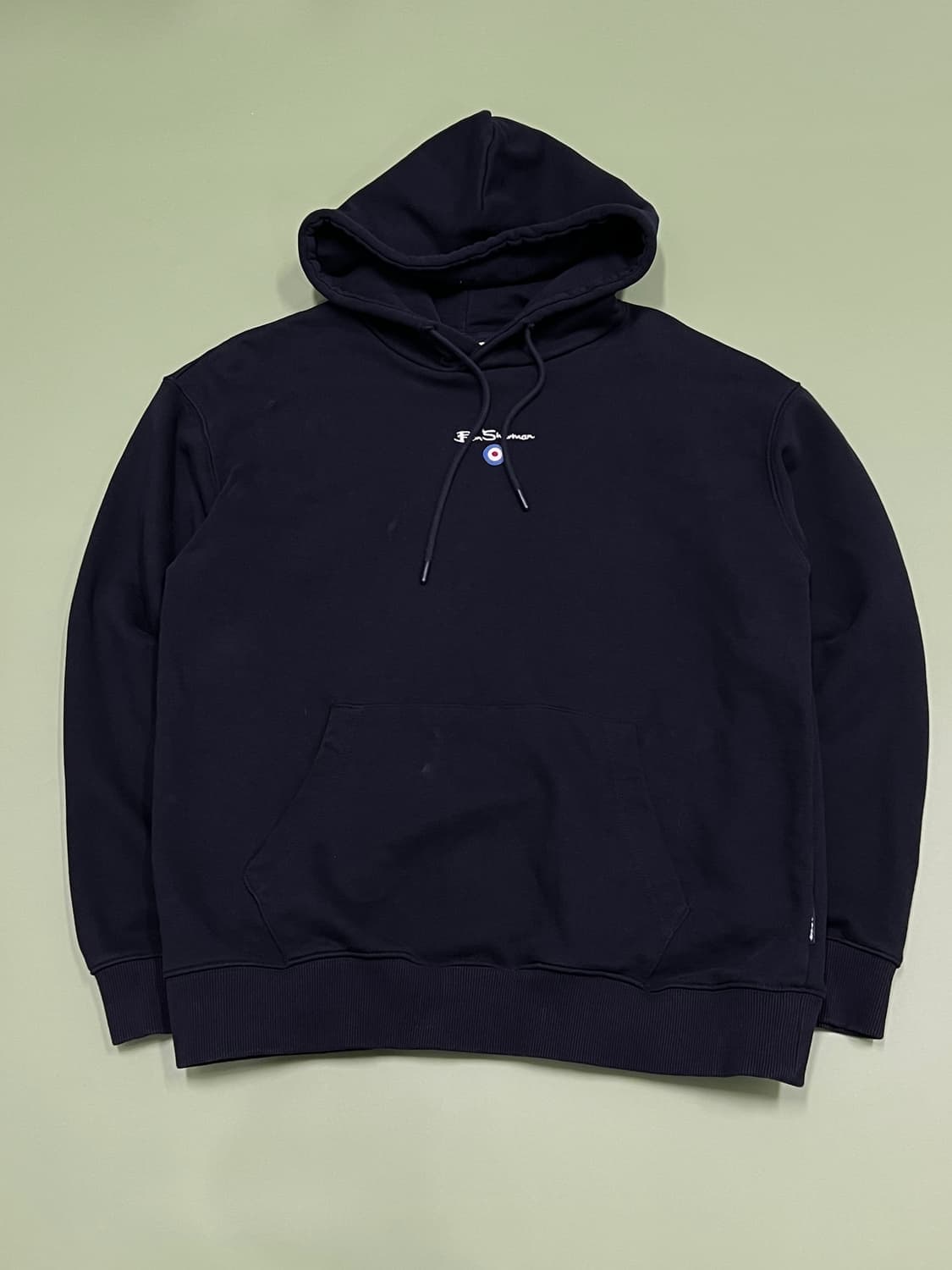 (105) 벤 셔먼 모스 타겟 백 프린팅 후드 티 다크네이비 상품이미지2