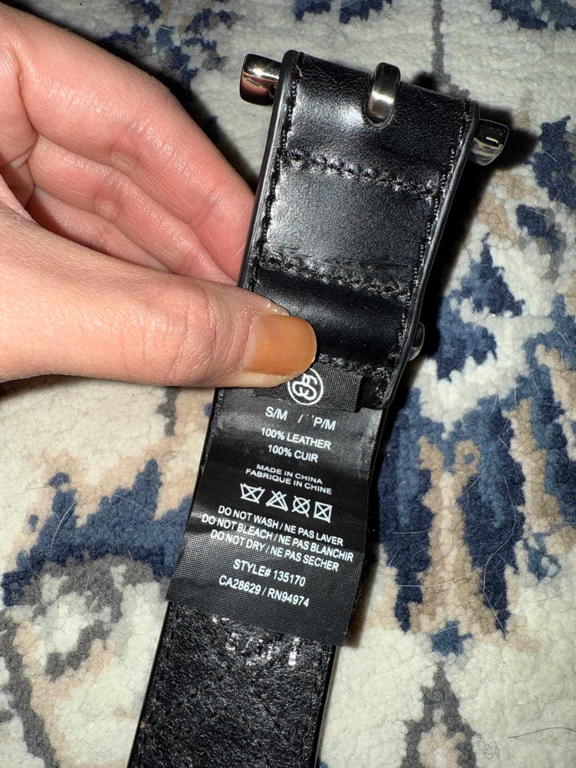 스투시 아가일 레더 벨트 블랙 상품이미지6