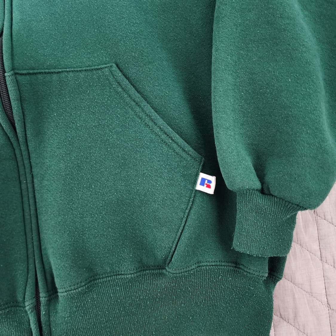 [L] 90s 빈티지 러셀 애슬레틱 후드집업 딥그린 상품이미지2
