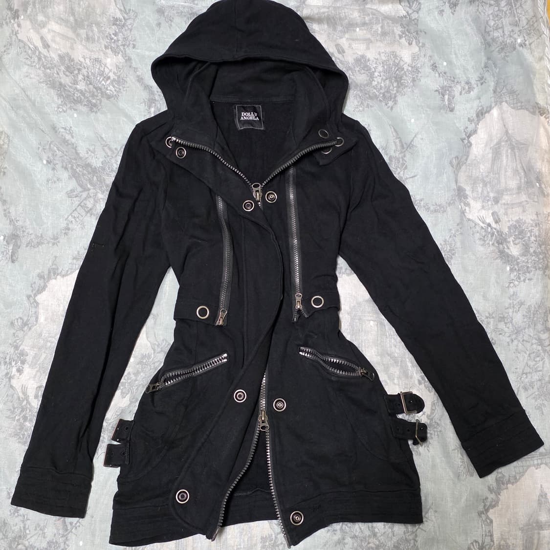 돌리엔젤 펑크 락시크 후드 투웨이 스웻 집업 y2k 오네갸루 d.i.a깔 상품이미지1