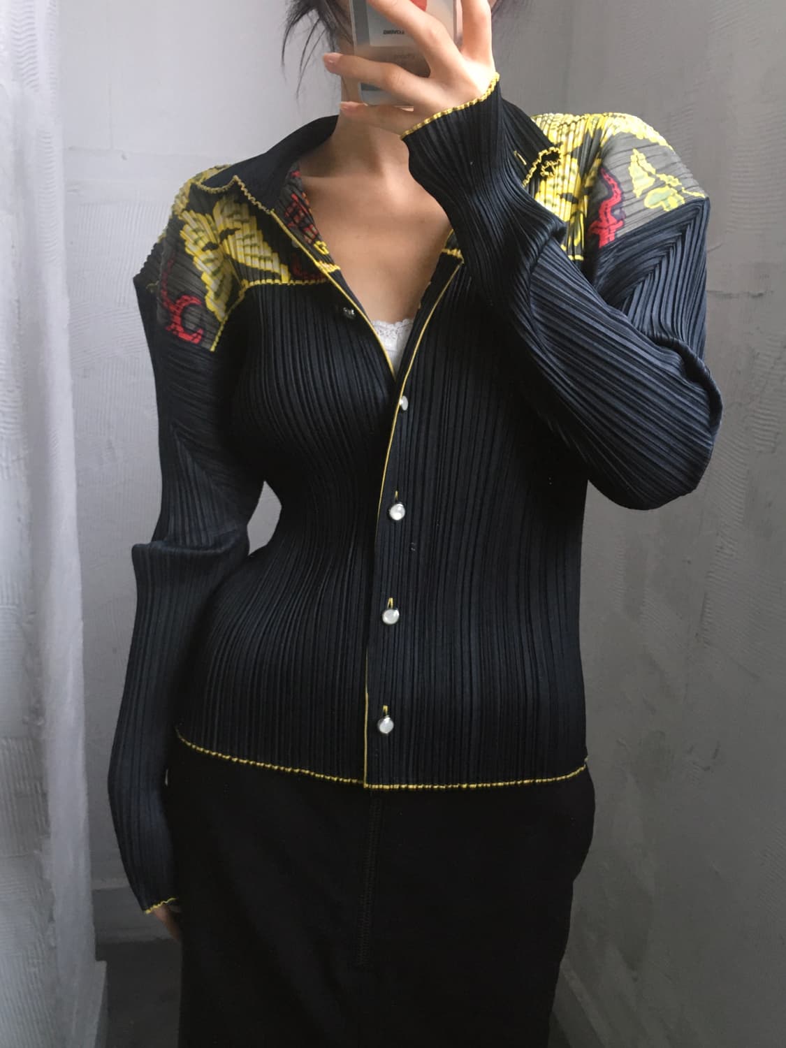 Pleats Please 플리츠플리즈 그린 패턴 플리츠 탑  상품이미지2