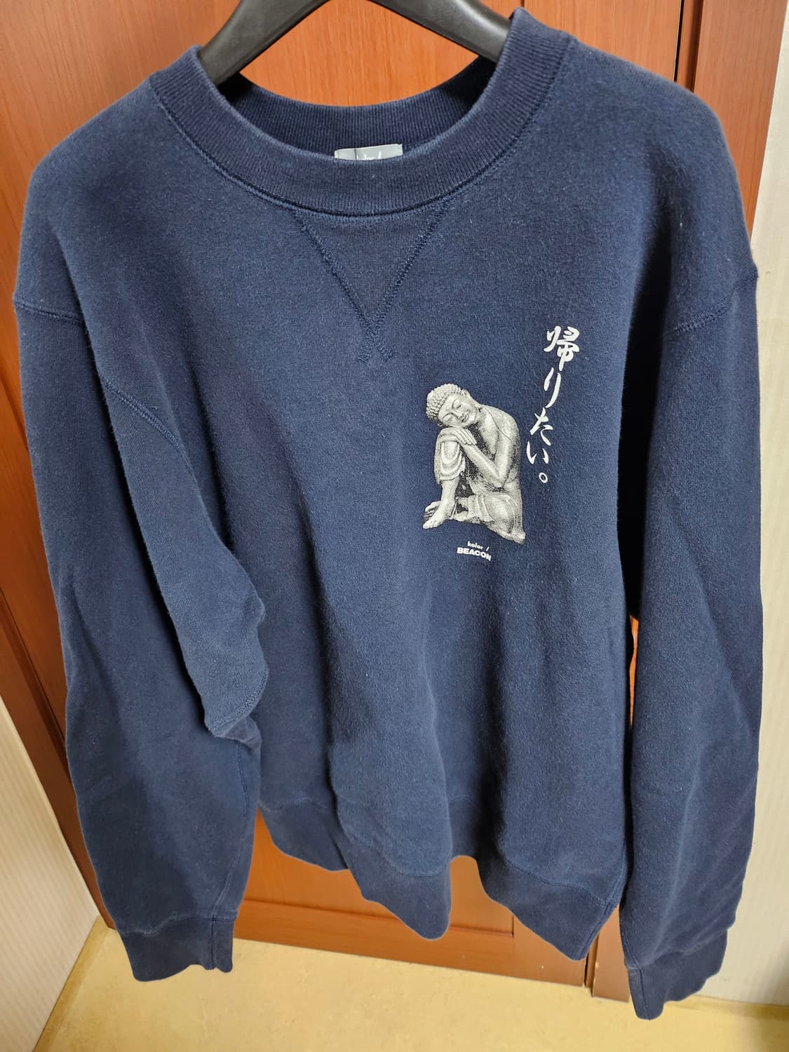 kolor beacon 네이비 프린팅 맨투맨 상품이미지1