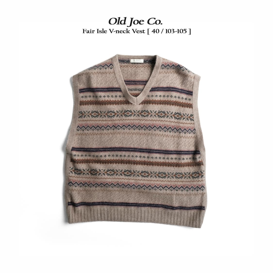 올드조 라쿤 페어아일 V넥 베스트 40(103-105)사이즈 상품이미지1